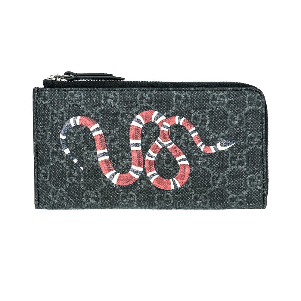Gucci GG Supreme Kingsnake Print Large Top Zip Wallet